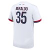 Maglia ufficiale Paris Saint Germain Lucas Beraldo 35 Trasferta 2024-25 per Uomo